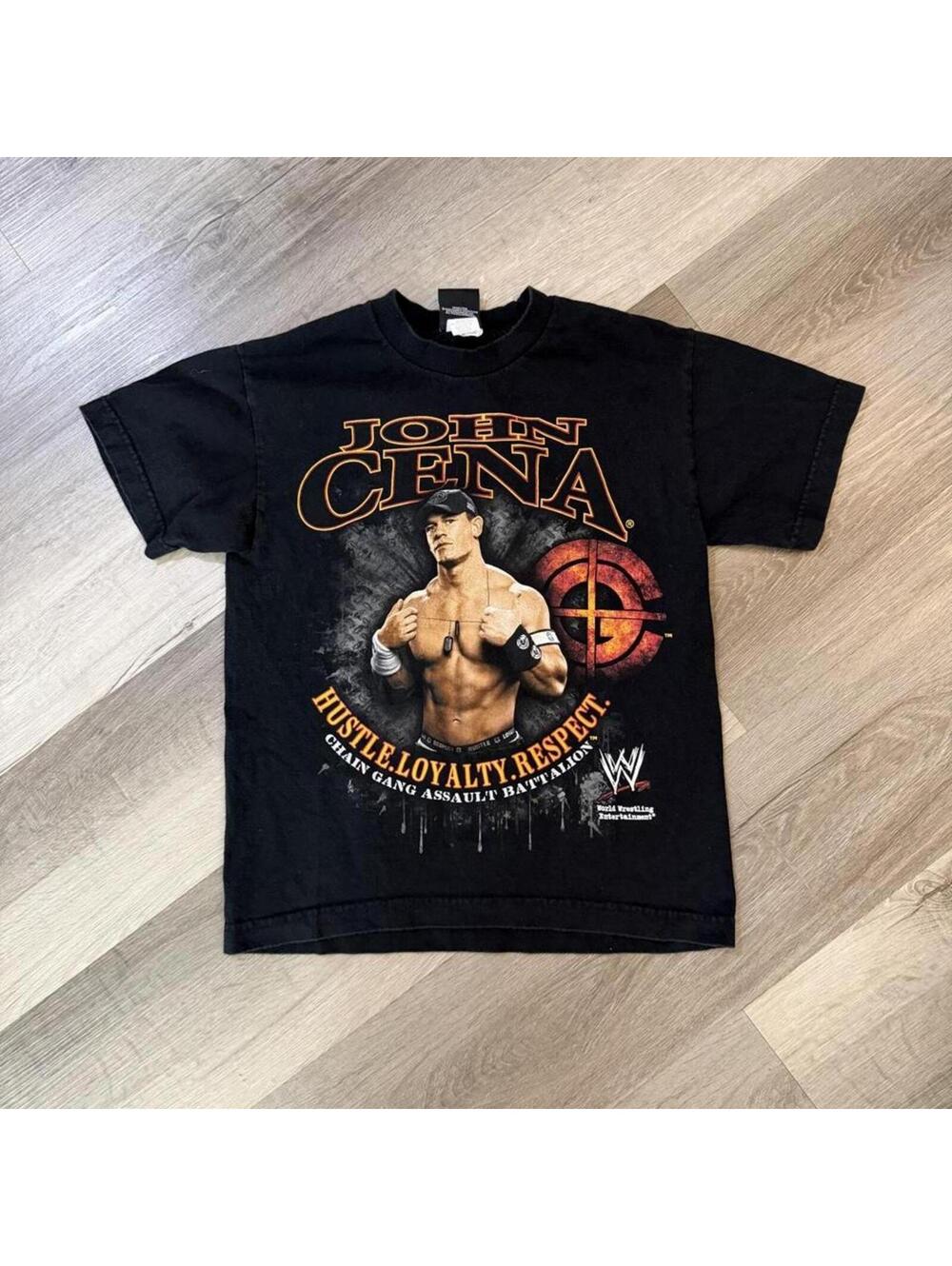 Vintage 2007 WWE John Cena black tee kids size M#wrestling